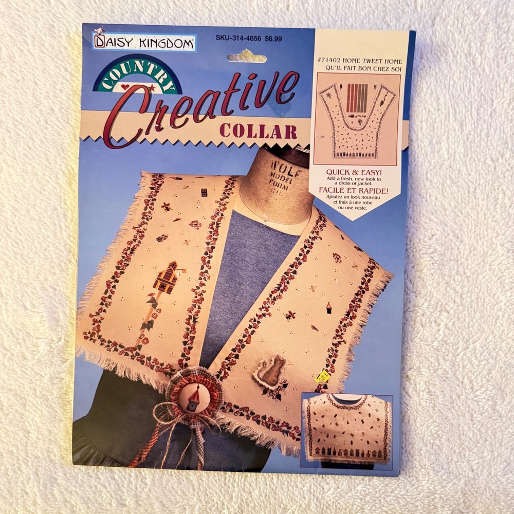 Daisy Kingdom Home Tweet Home Creative Collar Fabric Panel Vintage 1996 71402